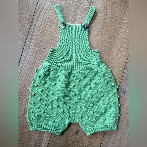 Misha & PuffPopcorn Knit Ribbed YokeRomper2-3 YRS